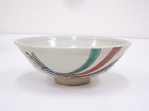 京焼　松寿造　色絵束ね熨斗茶碗